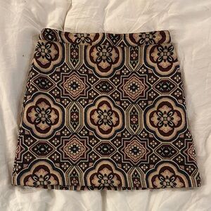 Topshop Geometric Pattern Mini Skirt - Black and Cream